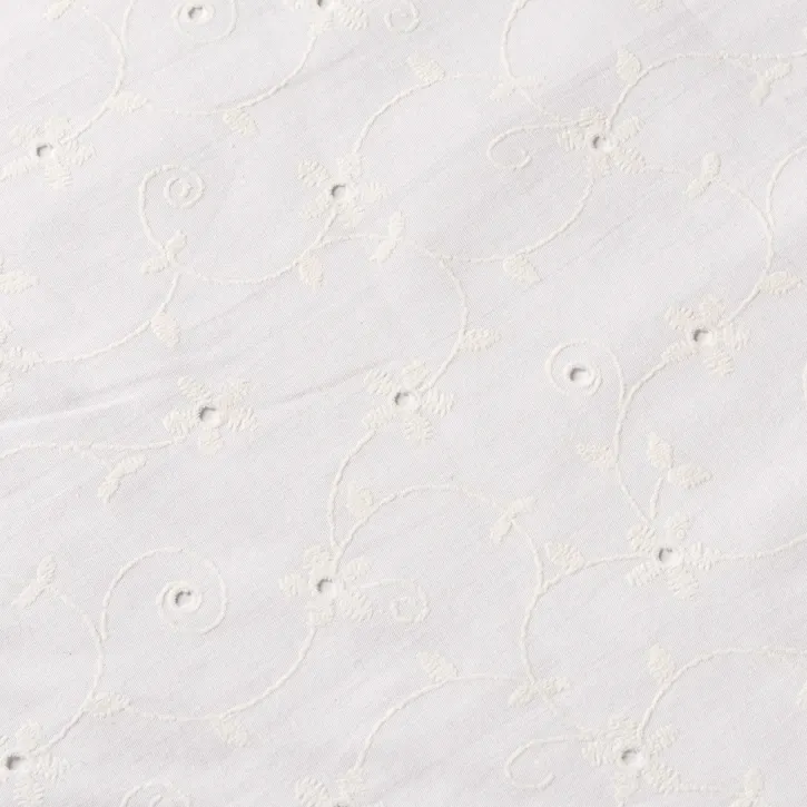 İpeker Yakma Kumaş - Kırık Beyaz (Mat Çiçekli)