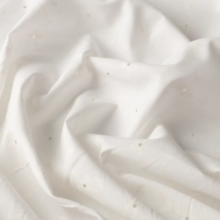 İpeker Yakma Kumaş - Kırık Beyaz (Mat Çiçekli)