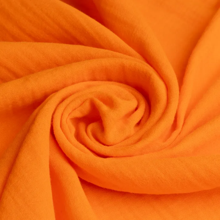 Neon Turuncu Düz Renk Müslin Kumaş