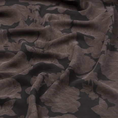 Kahverengi Desenli İpeker Tencel Kumaş