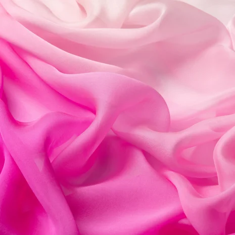 Pembe Degrade İpek Şifon