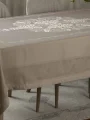 Kapuçino Pano Desen İşlemeli Masa Örtüsü