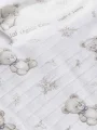 Tek Kat Gri Ayıcık Desenli Müslin