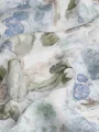 Mavi Çiçekli Batik Desen Keten
