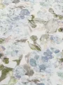 Mavi Çiçekli Batik Desen Keten