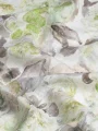 Yeşil Çiçekli Batik Desen Keten