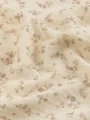 Krem-Kahve Çıtır Çiçek Desen Bebek Müslin