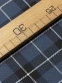 Beyaz Çizgili Mavi Ekose Gabardin