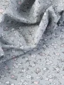 Buz Mavisi Kır Çiçek Desen Poplin Kumaş