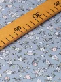 İndigo Kır Çiçek Desen Poplin Kumaş