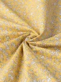 Limon Sarısı Çıtır Çiçek Desen Poplin Kumaş