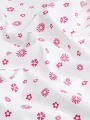 Beyaz Pembe Çiçek Baskılı Poplin Kumaş – Daisy Desen