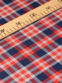 Kiremit-İndigo Ekose Gabardin