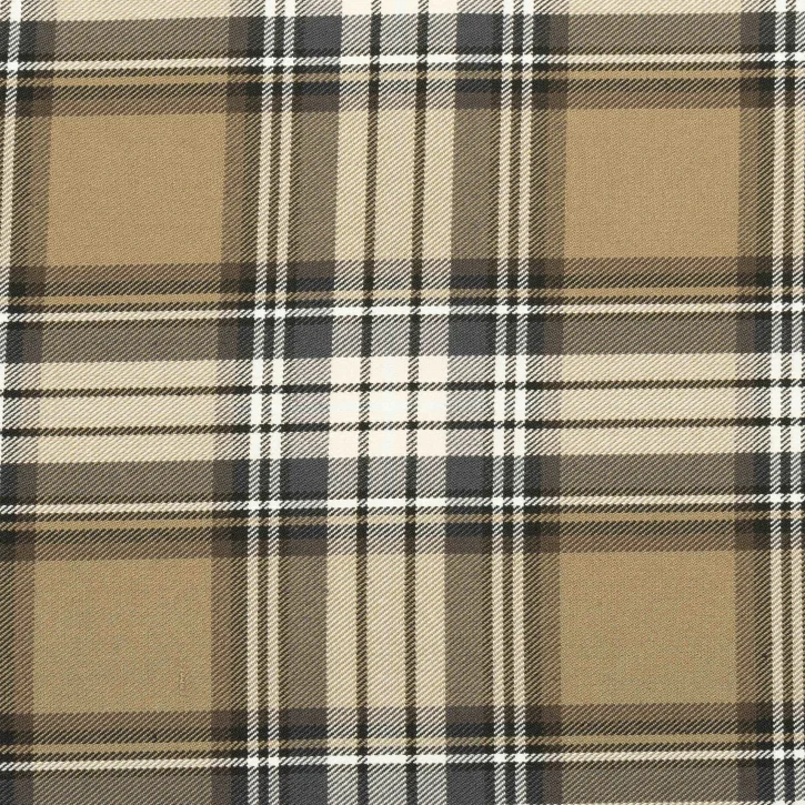 Beyaz Çizgili Vizon Ekose Gabardin
