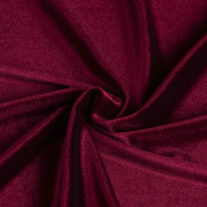 Bordo Likralı Kadife