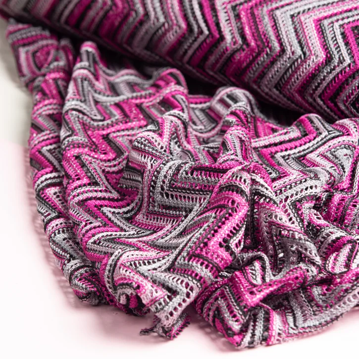 Fușya Gri Zigzag Missoni Kumaș