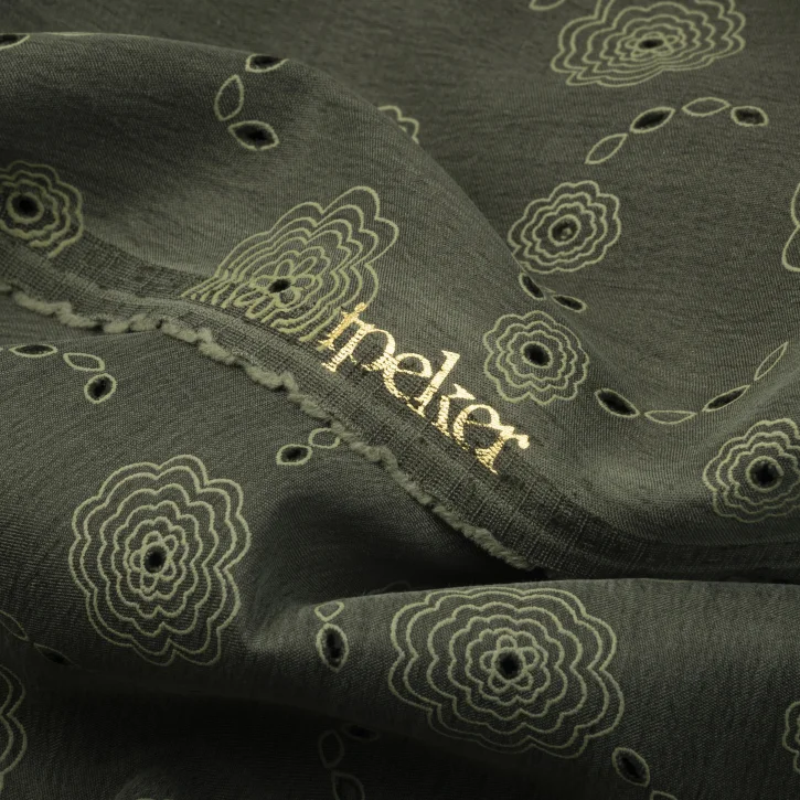 Haki Dantel Desen İpeker Fisto Cupro