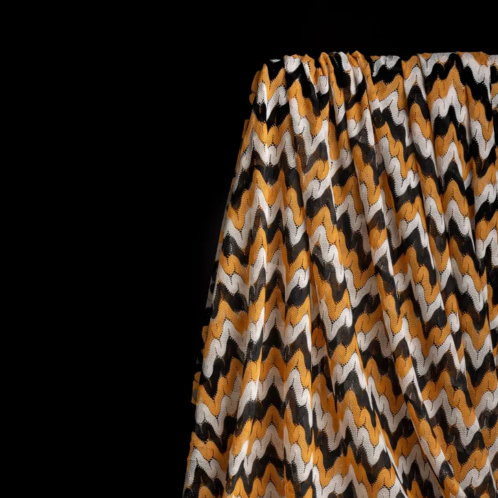 Hardal-Siyah Missoni Kumaș