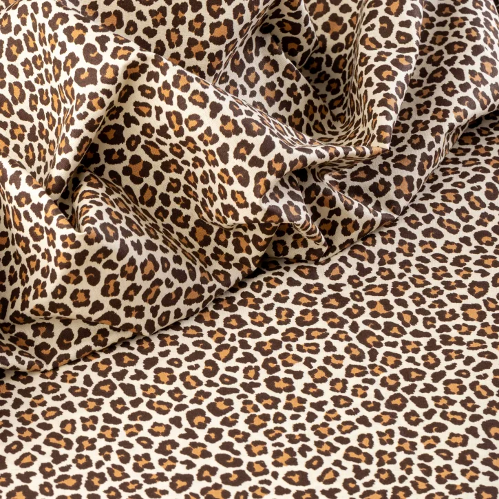 Leopar Desenli Poplin Kumaş