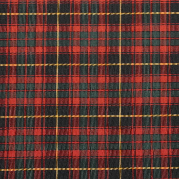 Sarı Çizgili Kırmızı Ekose Gabardin