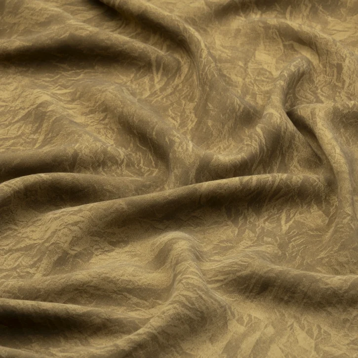 Yeşil Batik Desenli İpeker Tencel Kumaş