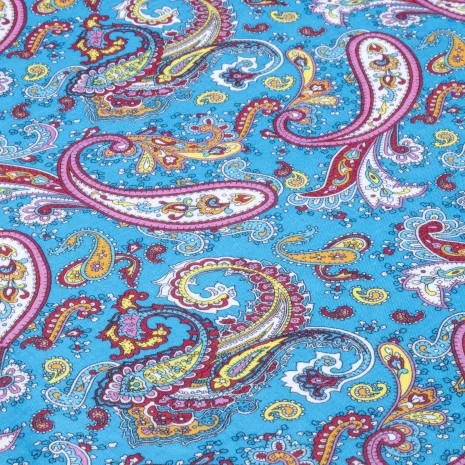 Şal Desen Müslin – Parlak Saks Mavi