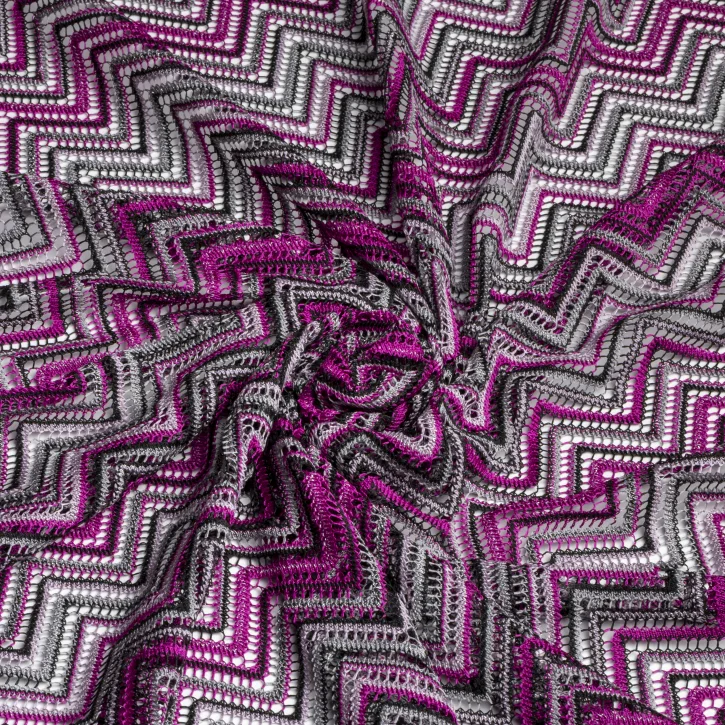 Fușya Gri Zigzag Missoni Kumaș
