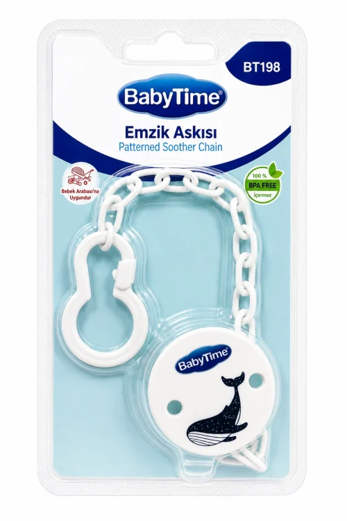 BabyTime Emzik Askısı – Desenli Emzik Zinciri – 4 Renk Seçeneği