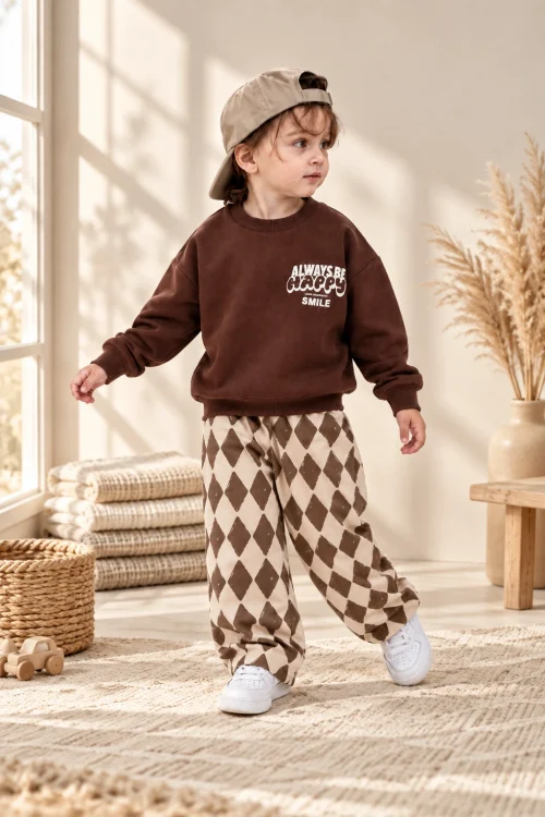Erkek Çocuk 3 İplik %100 Pamuk Sweatshirt ve Pantolon 2’li Takım 2-10 Yaş