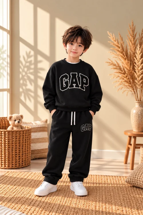 %100 Pamuk 3 İplik Erkek Çocuk 2’li Eşofman Takımı – Sweatshirt & Eşofman Altı | 3-10 Yaş
