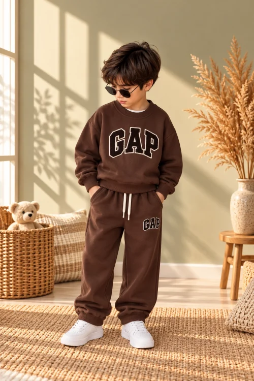 %100 Pamuk 3 İplik Çocuk 2’li Takım – Sweatshirt & Eşofman Altı | 3-10 Yaş