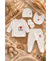%100 Pamuk Unisex Bebek 5’li Hastane Çıkışı Seti – Yenidoğan Bebek Seti