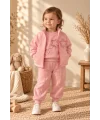 Kız Çocuk ve Bebek 3’lü Takım – Sweatshirt, Fermuarlı Yelek ve Pantolon | 1-4 Yaş