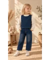 Kız Çocuk 3’lü Kot Takım | Kot Yelek, Pantolon ve Sweatshirt | Premium Kalite