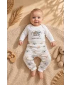 Sevimli Hayvanlar Desenli %100 Pamuk Zıbın Pantolon 2’li Bebek Takımı 0-9 Ay