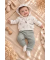 Erkek Bebek %100 Pamuk 3’lü Takım – Kapüşonlu Bebek Giyim Seti