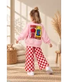 Kız Çocuk 3 İplik Sweatshirt ve Gabardin Pantolon 2’li Takım – Trend Model 2-10 Yaş