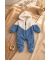 Erkek Bebek Peluş Tulum %100 Pamuk Fermuarlı 0-12 Ay