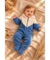 Erkek Bebek Peluş Tulum %100 Pamuk Fermuarlı 0-12 Ay