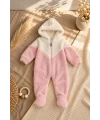 Kız Bebek %100 Pamuk Premium Peluş Fermuarlı Tulum 0-12 Ay
