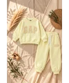 %100 Pamuk Kız Çocuk 2’li 3 İplik Takım – Sweatshirt & Eşofman Altı | 3-10 Yaş
