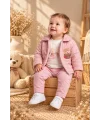 Kız Bebek Mevsimlik Montlu Sweatshirt ve Pantolon 3’lü Takım