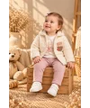 Kız Bebek Mevsimlik Montlu Sweatshirt ve Pantolon 3’lü Takım