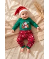 %100 Pamuk Noel Temalı Bebek Zıbın Takımı – Yılbaşı Bebek Takımı