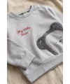 Ayıcık Nakışlı % 100 Pamuk 2li Erkek Bebek Takım