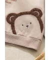 Ayıcık Nakışlı % 100 Pamuk 2li Erkek Bebek Takım