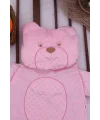 Ayıcık Nakışlı Yastıklı Welsoft Bebek Alt Açma Seti - Pembe