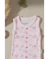 Bear Desenli Kolsuz % 100 Pamuk Kız Bebe Çıtçıtlı Body