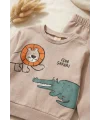 Clup Safari Desenli Mevsimlik 2li Erkek Bebek Takımı