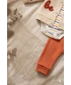 Cute Bear Nakışlı 3lü % 100 Pamuk Erkek Bebek Takımı